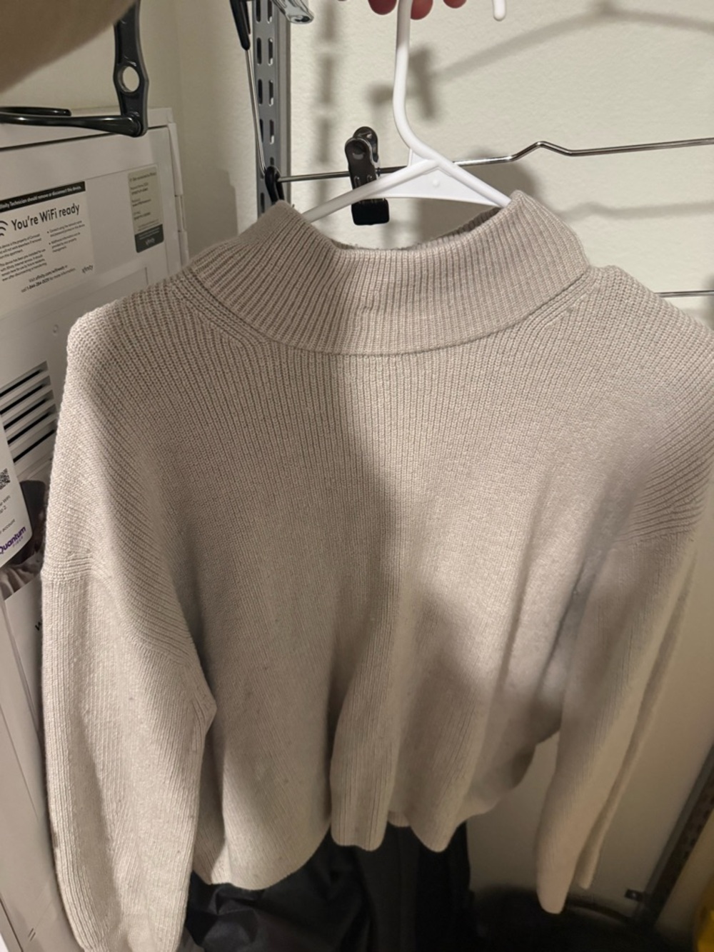 lululemon athletica Light Cream Ribbed Turtleneck Sweater